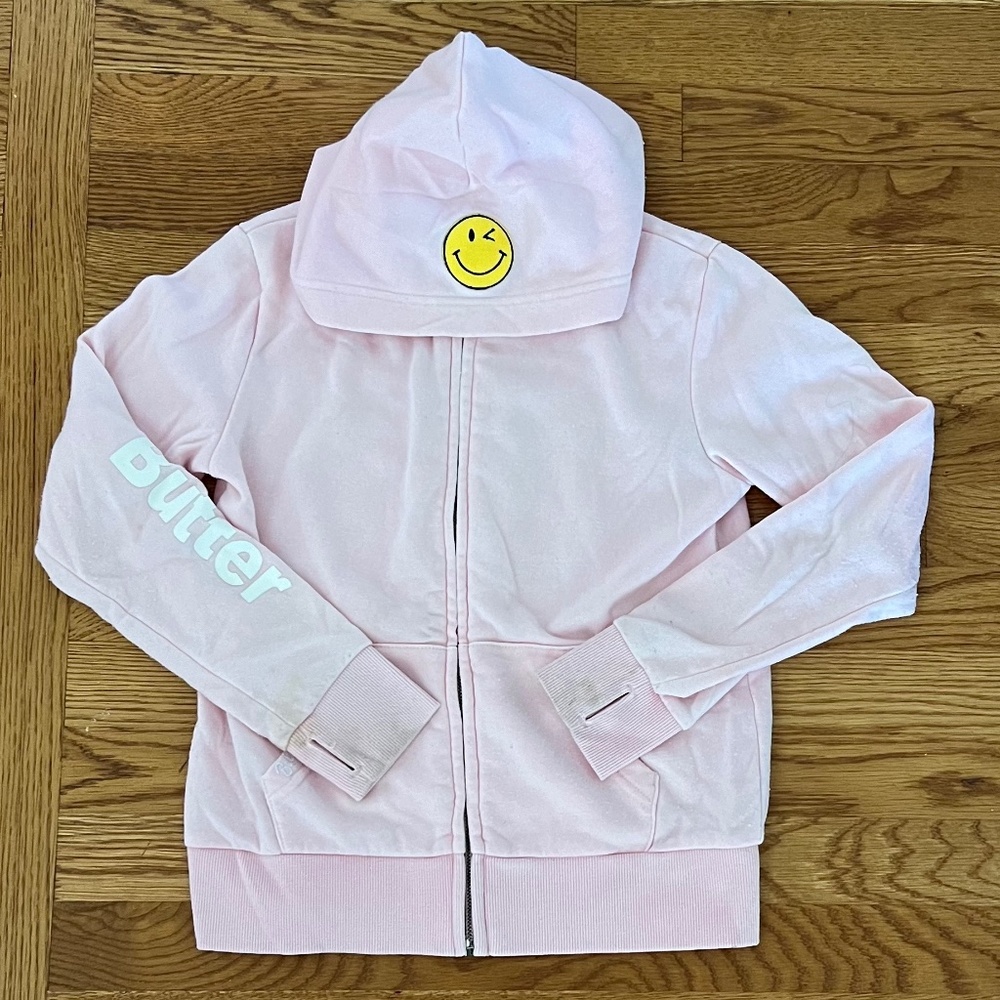 Butter Super Soft Pink Patch Hoodie Sixe M